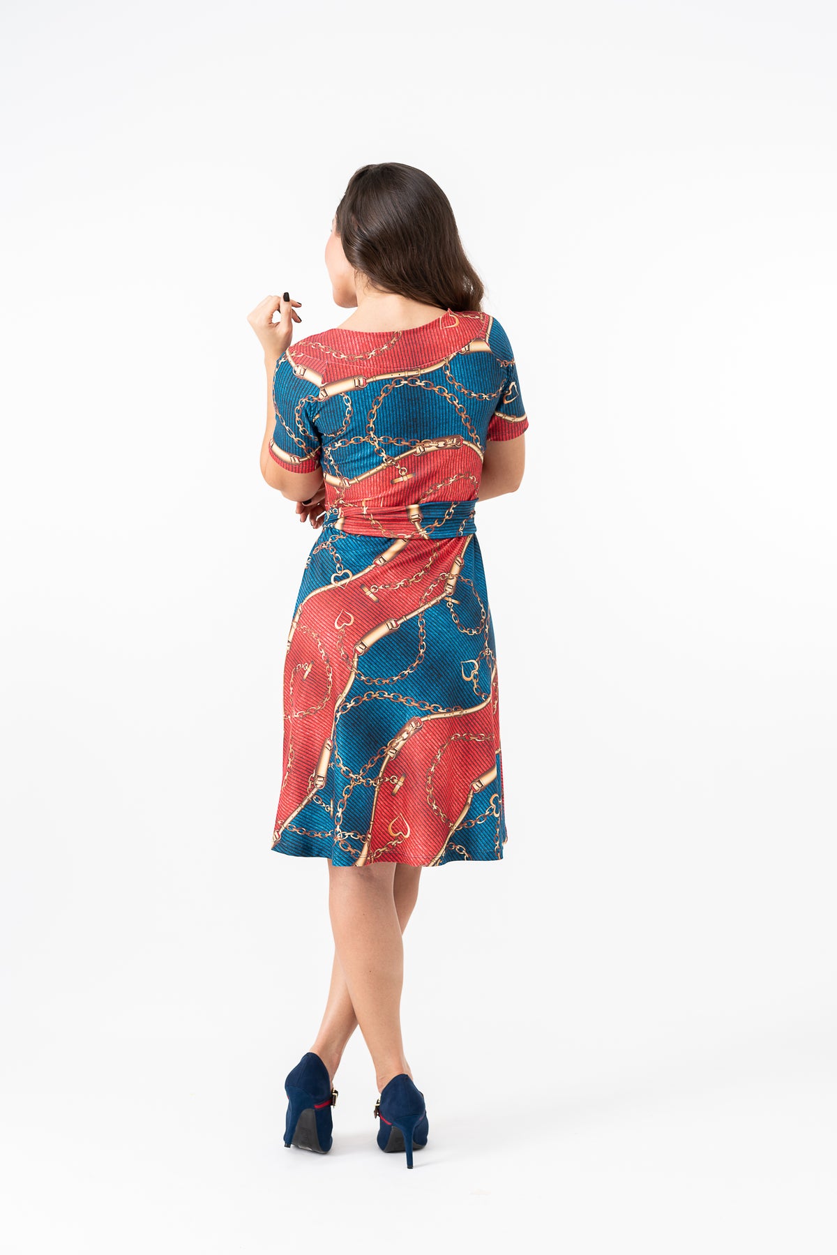 Vestido Godê Estampa Corrente