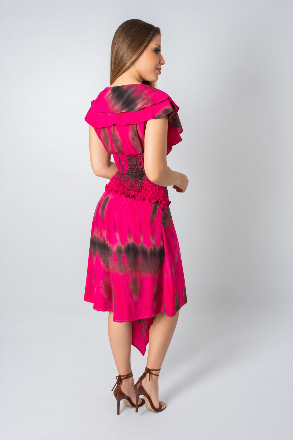 Conjunto Feminino de Saia e Cropped Rosa Tie Day