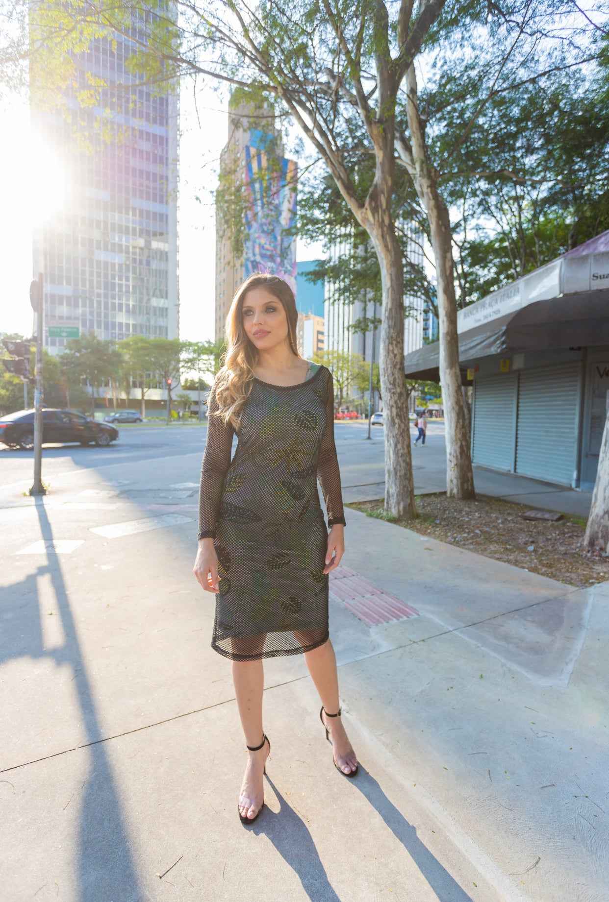 Vestido Duas Peças: Algodão com Estampa e Capa de Arrastão