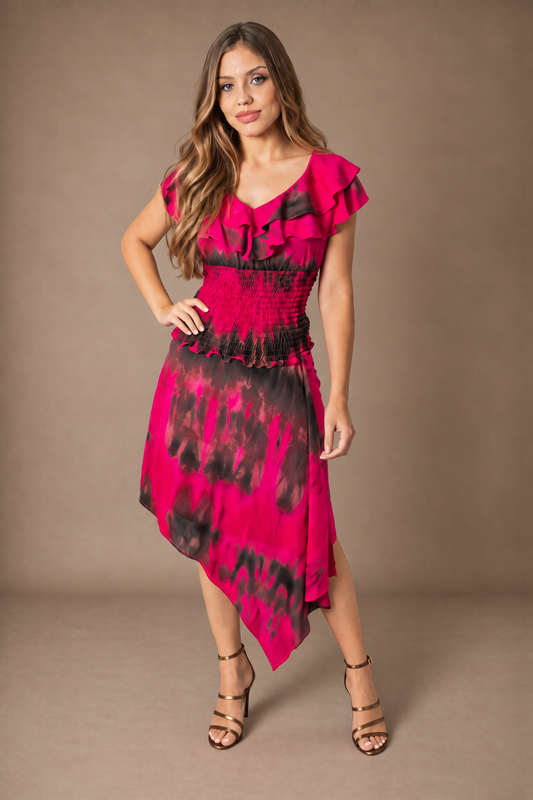 Conjunto Feminino de Saia e Cropped Rosa Tie Day